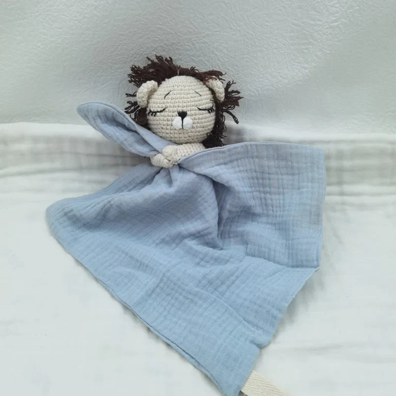 Baby Bib with Sleeping Animals Rattle