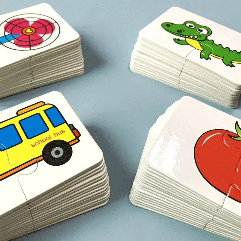 Montessori Cards Educational Toys for Children Learning Educational Puzzles Develop Cognitive Games for Babies Kids Baby