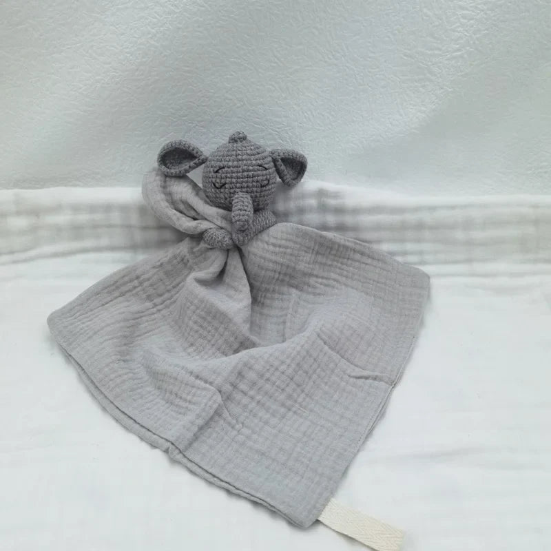 Baby Bib with Sleeping Animals Rattle