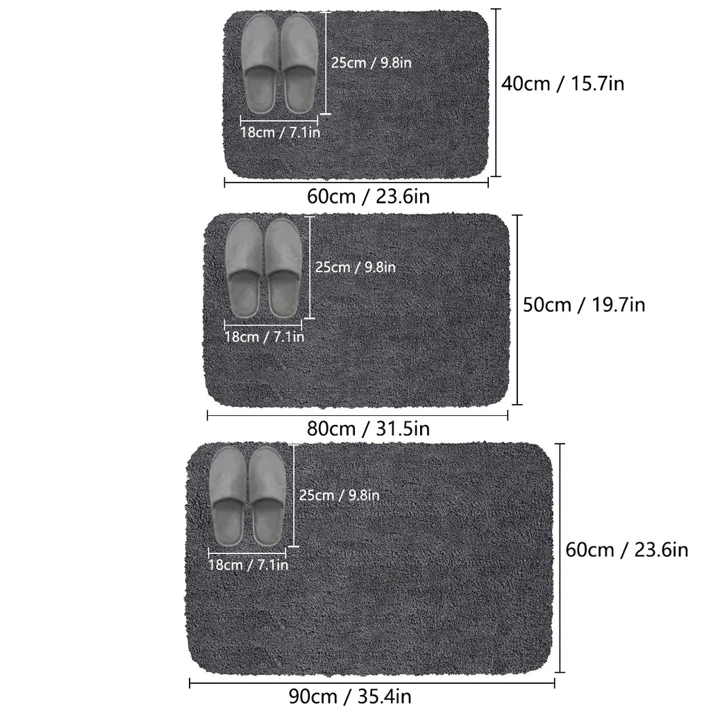 Long Hair Absorbent Bathroom Mat – Furry Non – Slip Shower, Toilet & Entrance Foot Wiping Rug