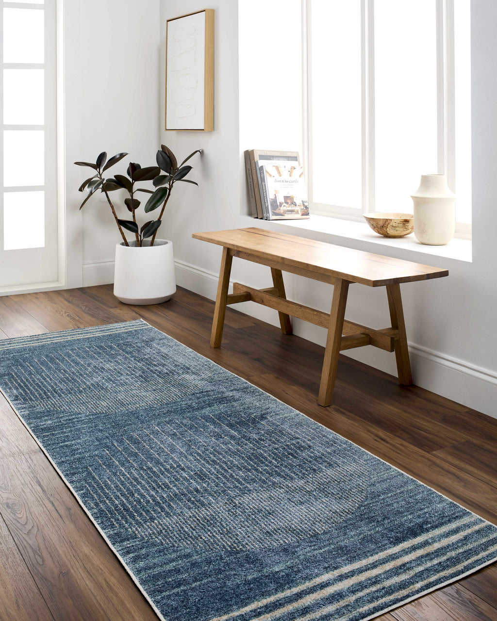 Thad Blue Washable Area Rug – Clearance