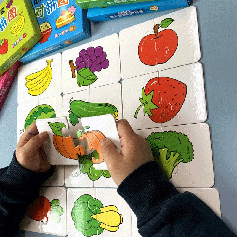 Montessori Cards Educational Toys for Children Learning Educational Puzzles Develop Cognitive Games for Babies Kids Baby