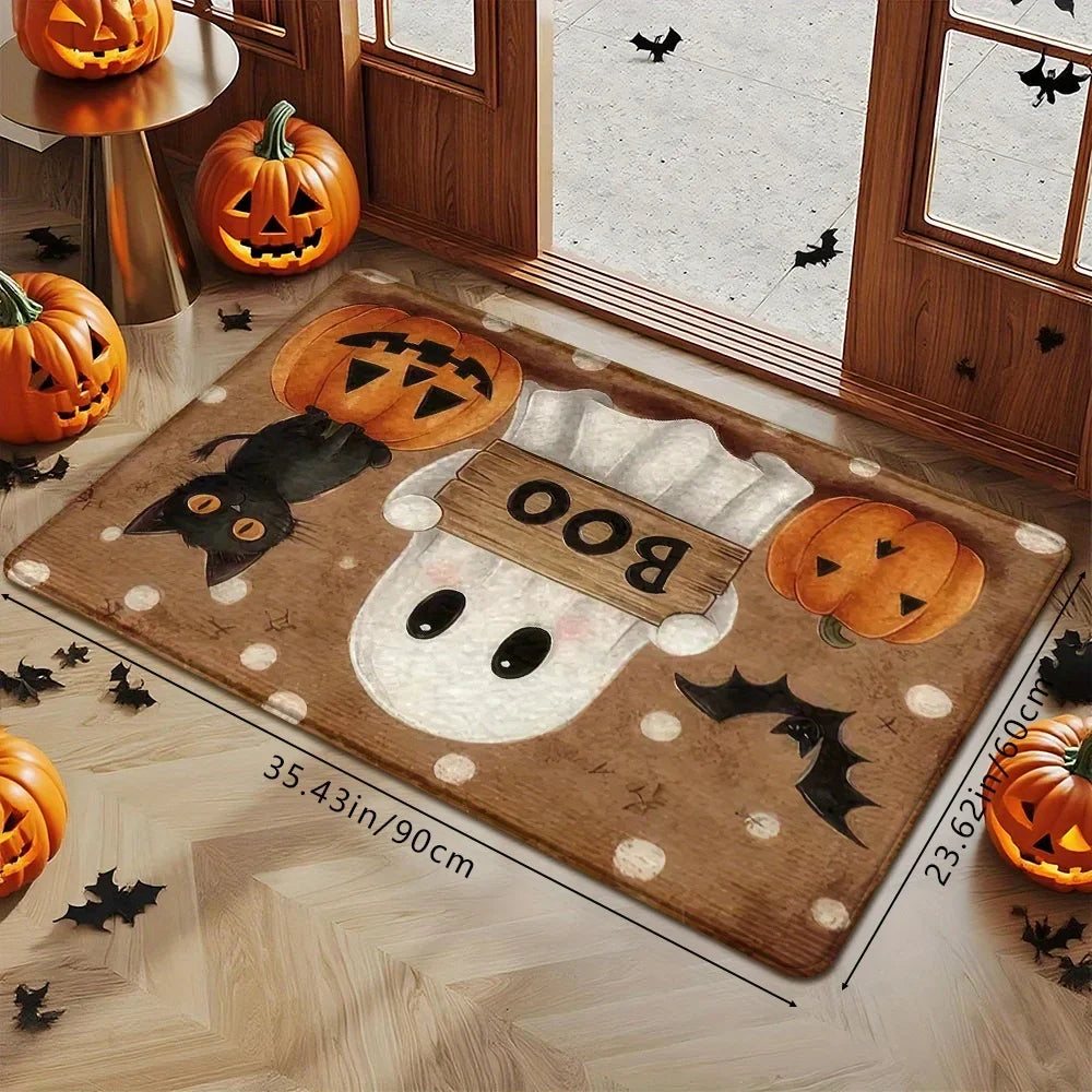 VIKAMA Halloween Pumpkin Ghost Carpet Kitchen Rug Bathroom Carpet For Live Room Sofa Carpet Doormat rmat Bedside Rugs Ho