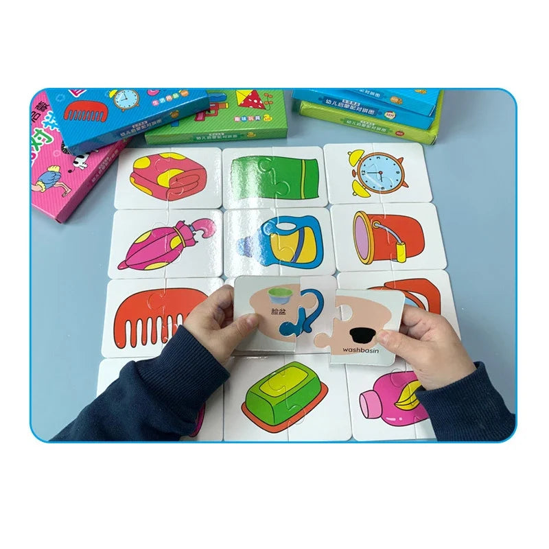 Montessori Cards Educational Toys for Children Learning Educational Puzzles Develop Cognitive Games for Babies Kids Baby