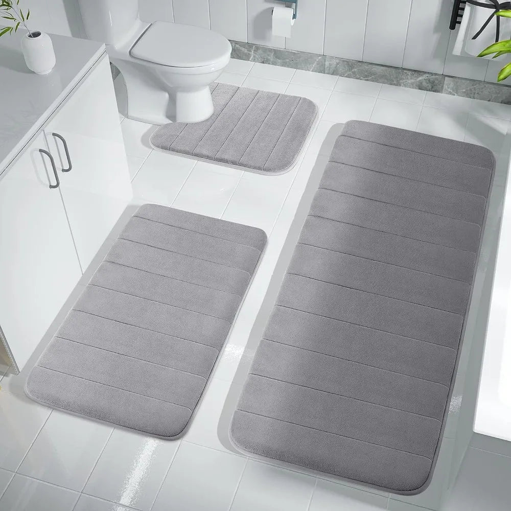 Super Absorbent Memory Foam Bath Mat – Non – Slip Bathroom Rug