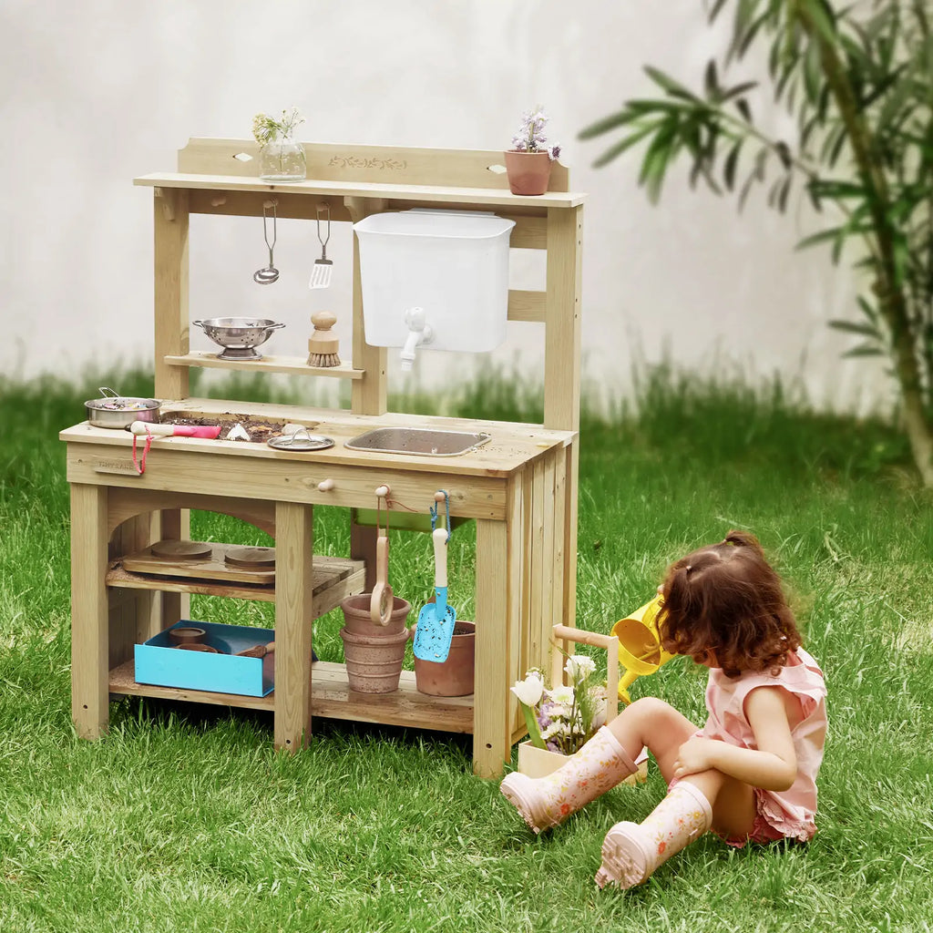 Tiny Land® Mud Kitchen – DuoPlay Outdoor Play Kitchen for Kids
