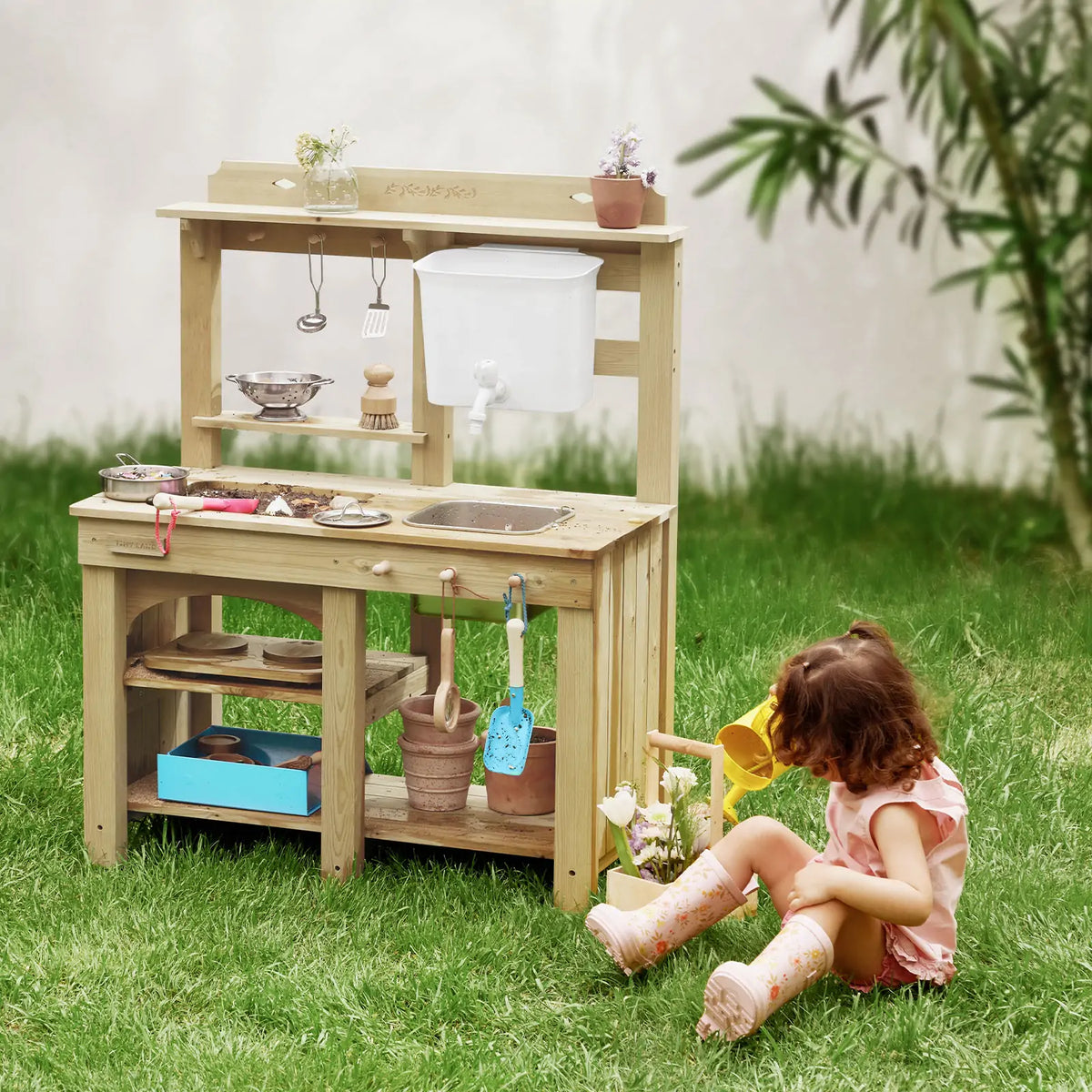 Tiny Land® Mud Kitchen – DuoPlay Outdoor Play Kitchen for Kids