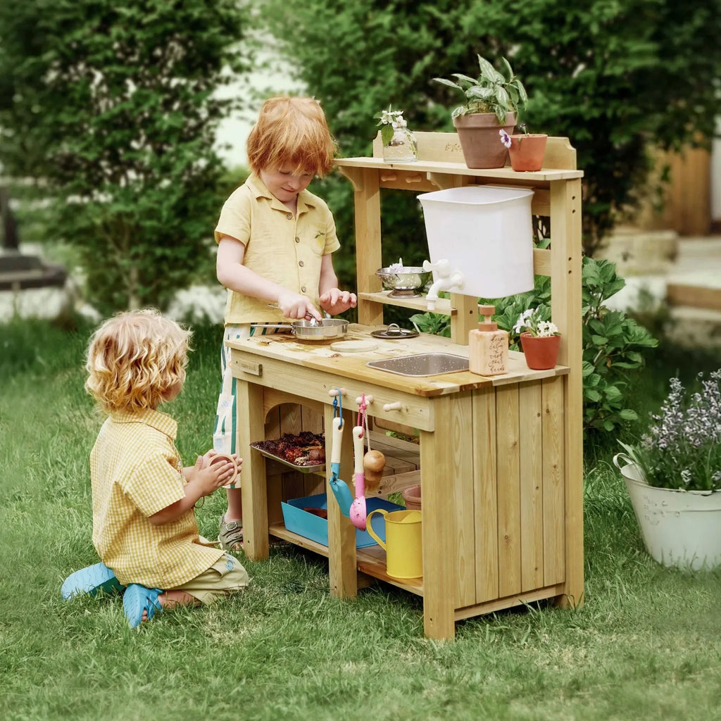 Tiny Land® Mud Kitchen – DuoPlay Outdoor Play Kitchen for Kids