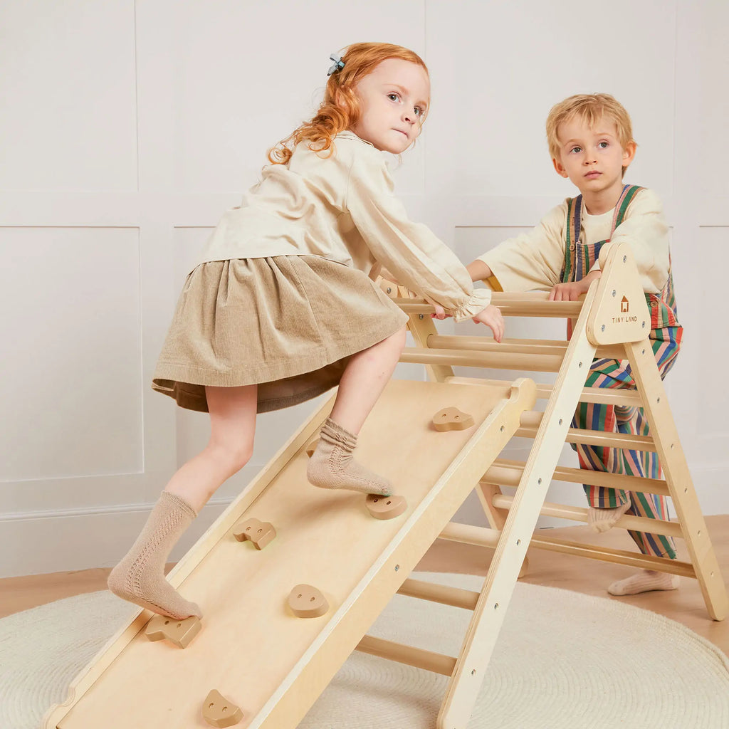 Tiny Land® Pikler Triangle 7 – in – 1 Montessori Climbing Set
