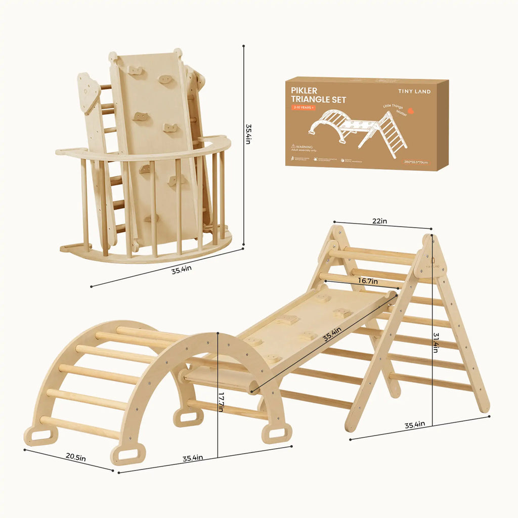Tiny Land® 7 – in – 1 Montessori Climbing Set with Play Pad
