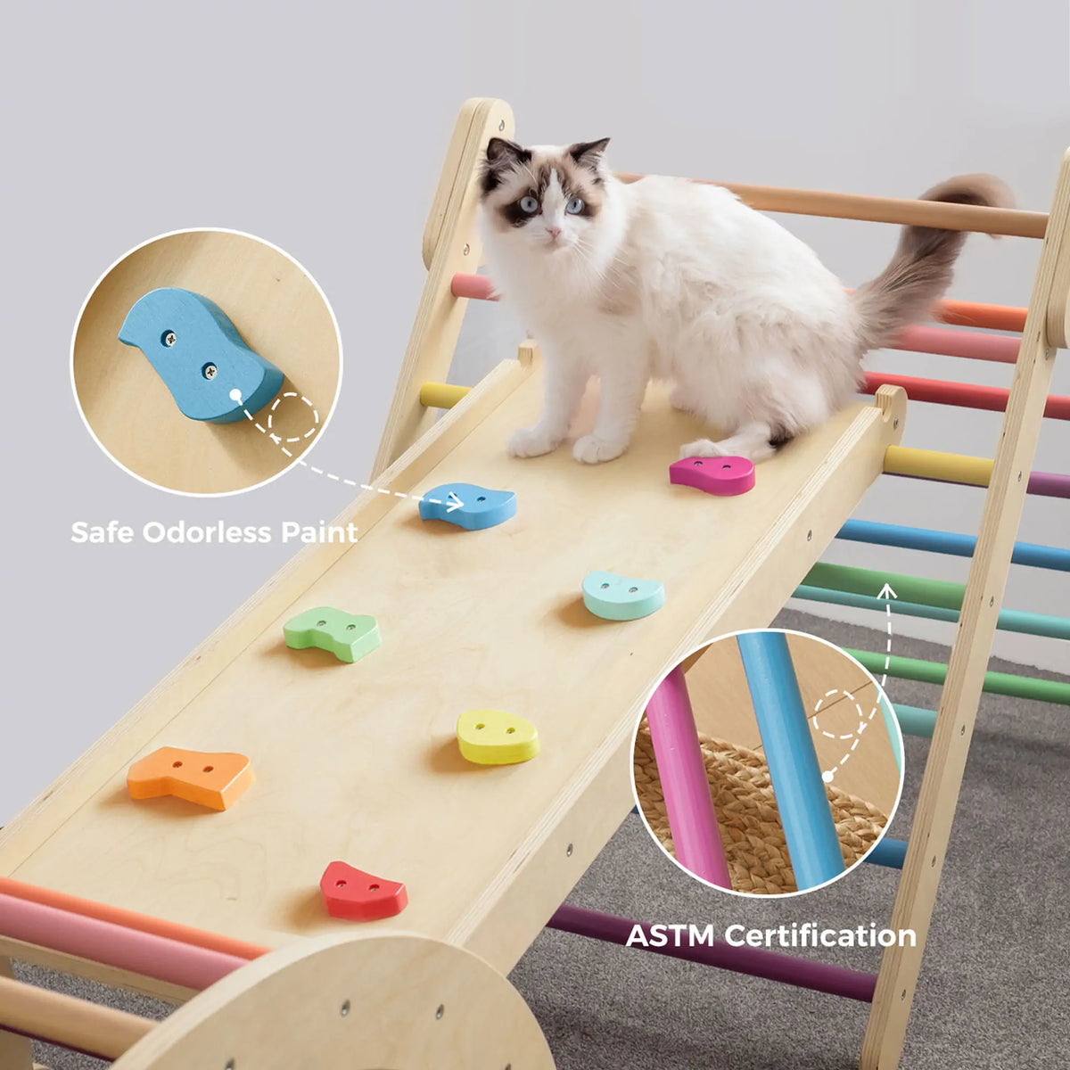 Tiny Land® 7 – in – 1 Rainbow Climbing Set with Play Pad