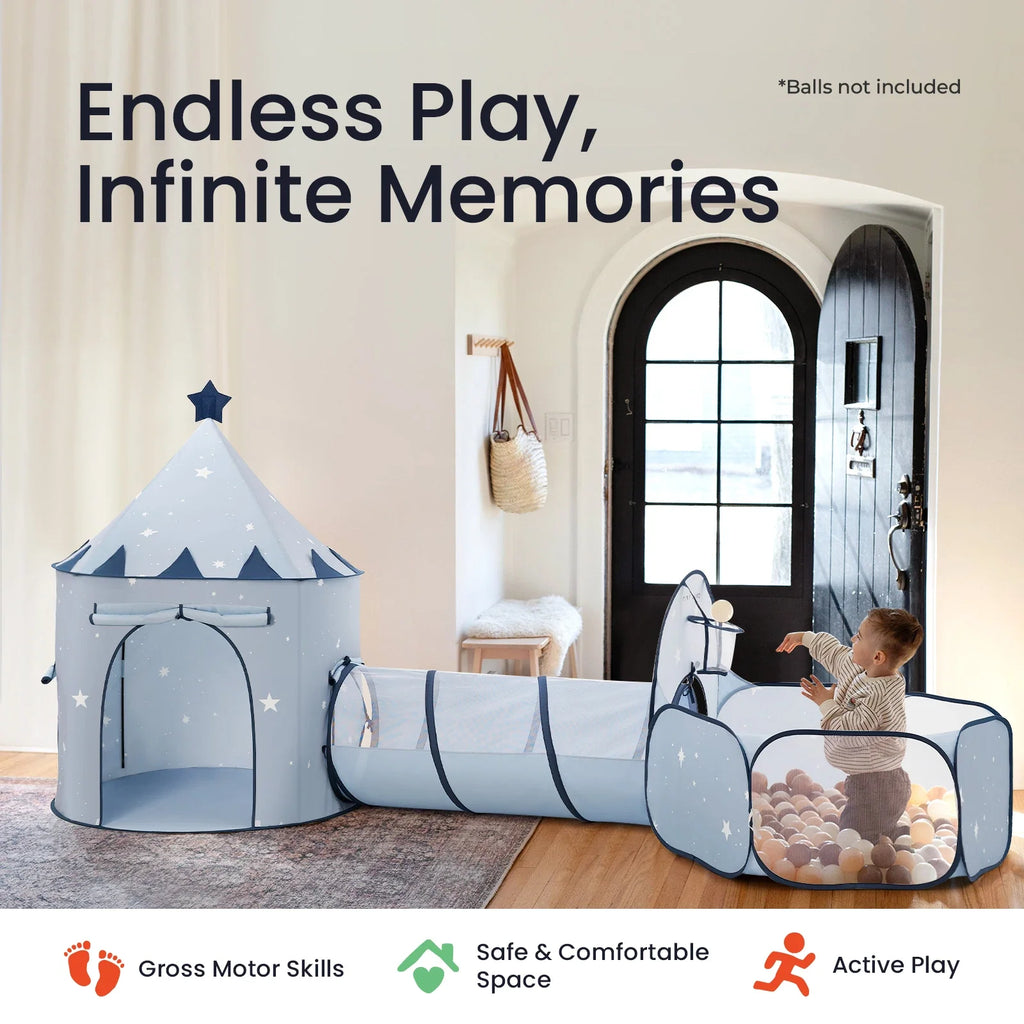 Tiny Land® Compact Adventure 3 – in – 1 Play Tunnel With no Balls