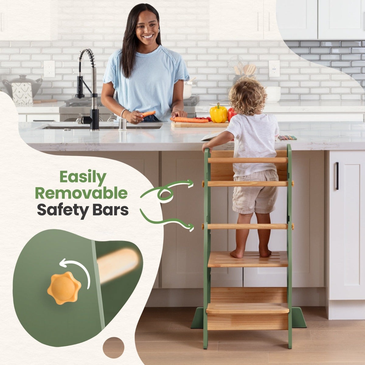 Montessori Toddler Tower – Adjustable Kitchen Stool Helper