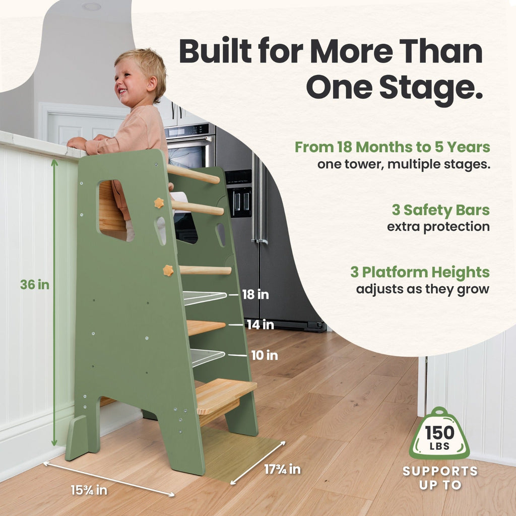 Montessori Toddler Tower – Adjustable Kitchen Stool Helper