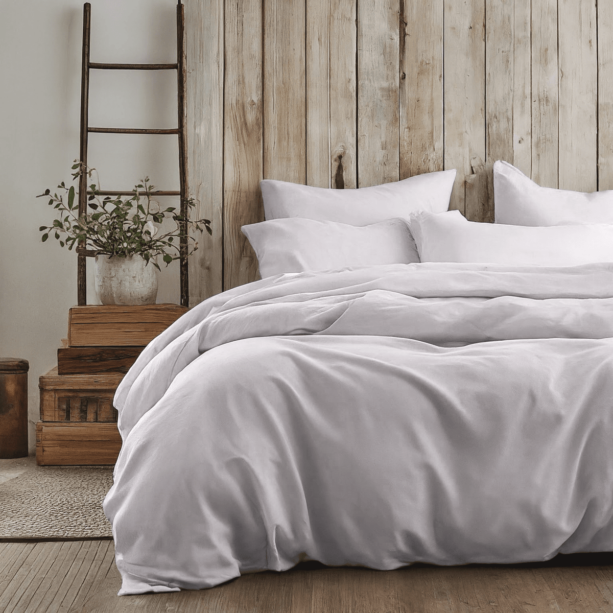 Tache Easy Care Cloud White Duvet Cover Bedding Set (505 – CW – DS)