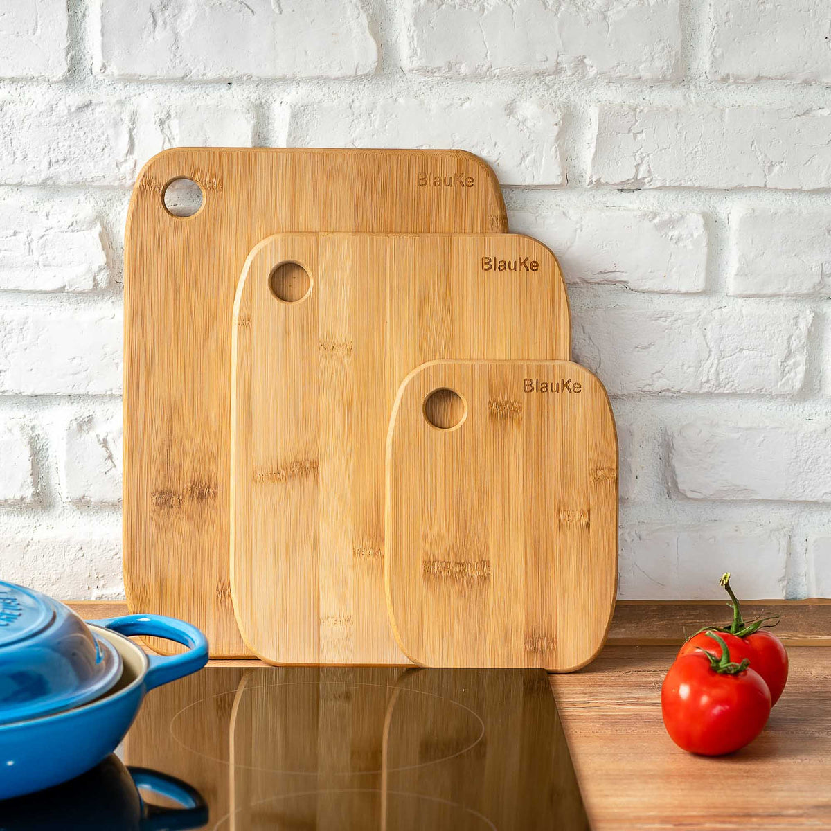 Wooden Cutting Boards for Kitchen – Bamboo Chopping Board Set of 3