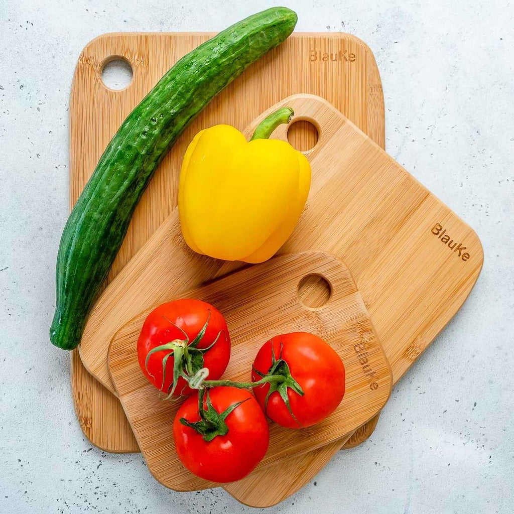 Wooden Cutting Boards for Kitchen – Bamboo Chopping Board Set of 3