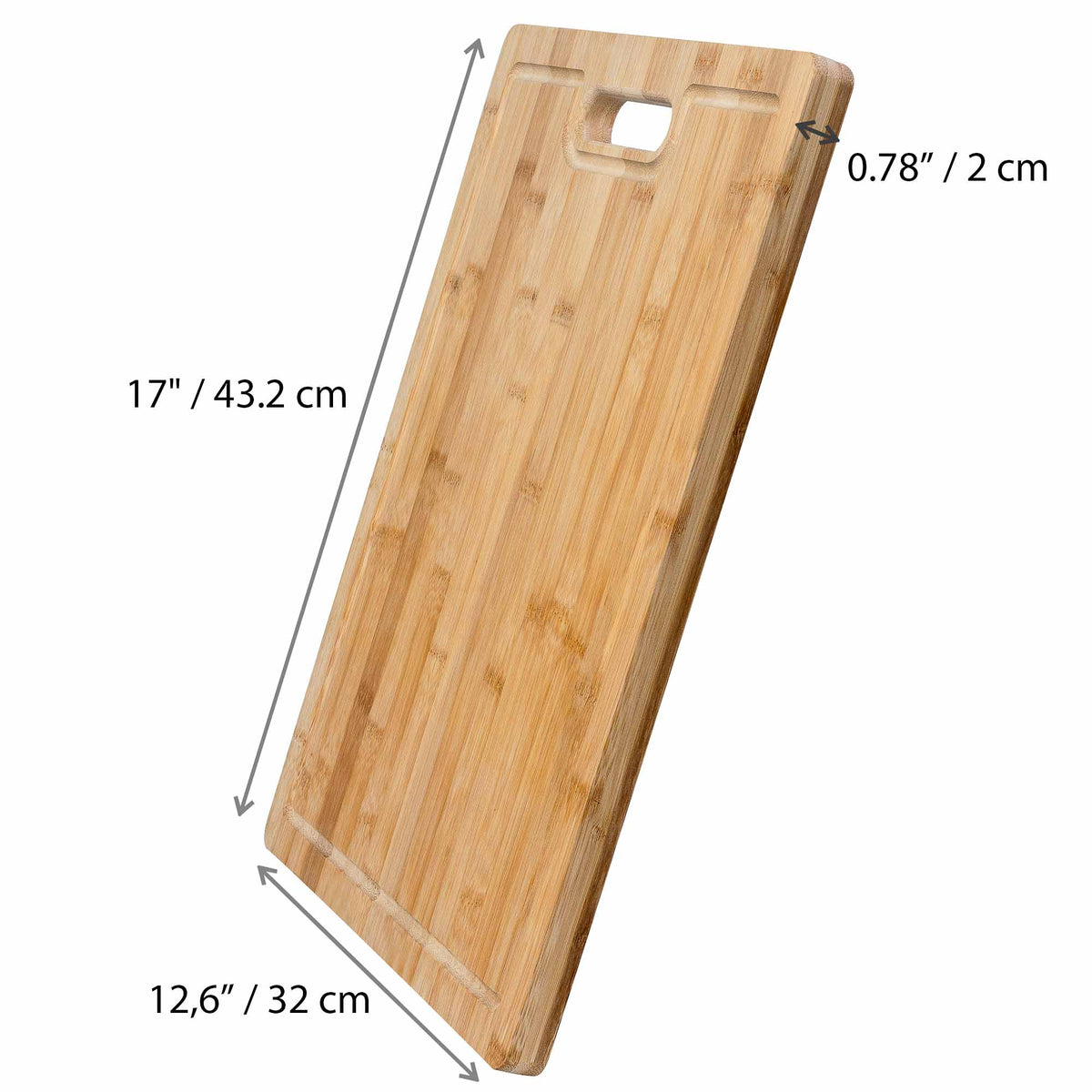 Extra Large Bamboo Cutting Board – 17x12.5 inch Wood Cutting Board for Meat, Cheese, Veggies – Wood Serving Tray with Ju