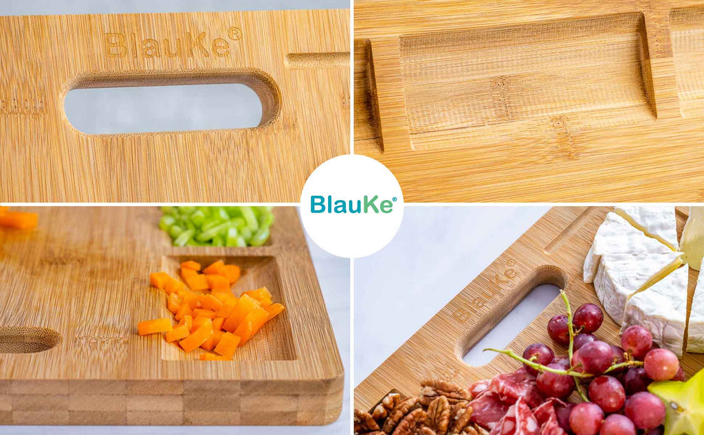 Extra Large Bamboo Cutting Board – 17x12.5 inch Wood Cutting Board for Meat, Cheese, Veggies – Wood Serving Tray with Ju