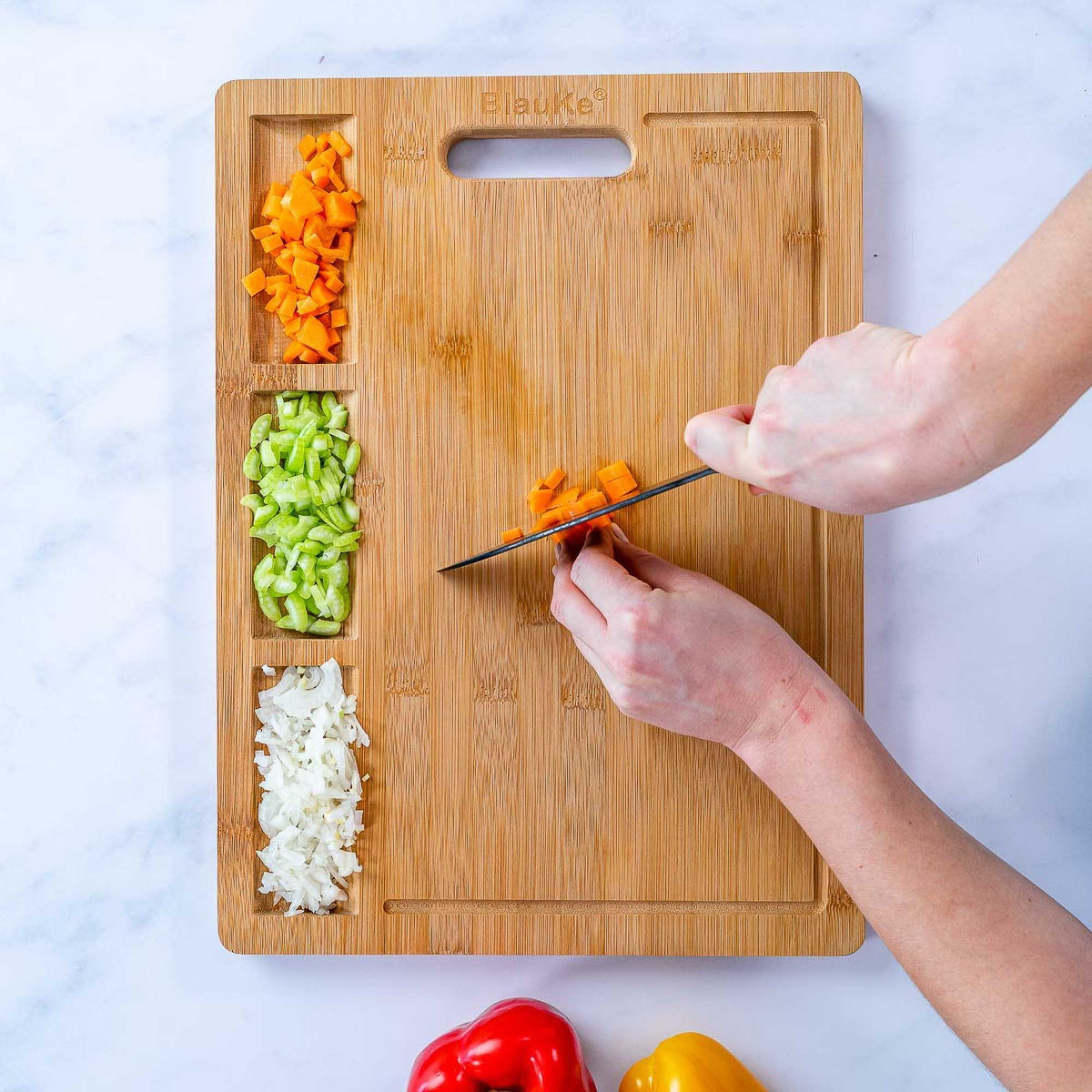 Extra Large Bamboo Cutting Board – 17x12.5 inch Wood Cutting Board for Meat, Cheese, Veggies – Wood Serving Tray with Ju