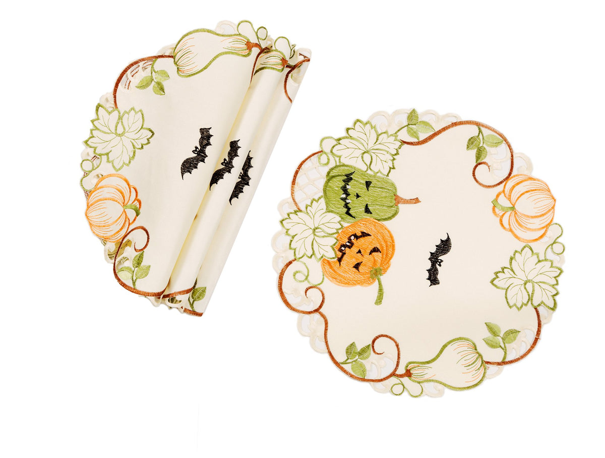 Harvest Pumpkin Halloween Doily | Set of 4