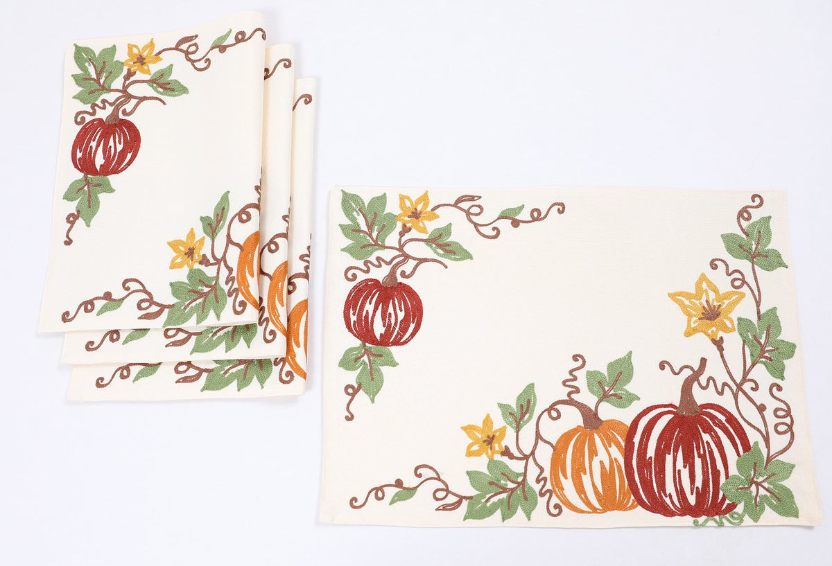Harvest Pumpkins Placemats | Set of 4