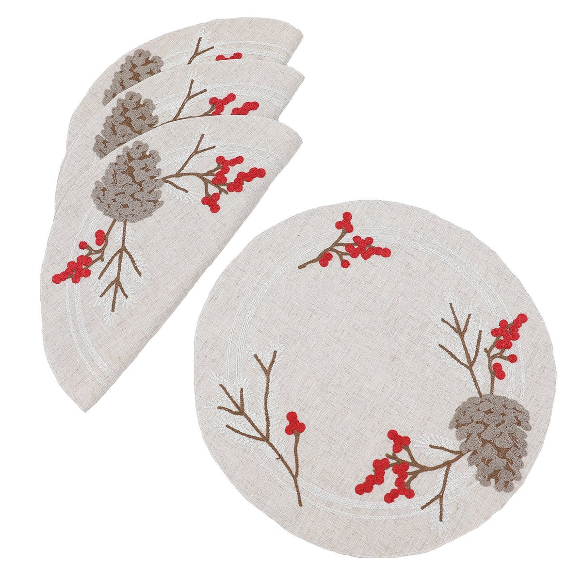 Pine Cone Berry Placemats | Set of 4