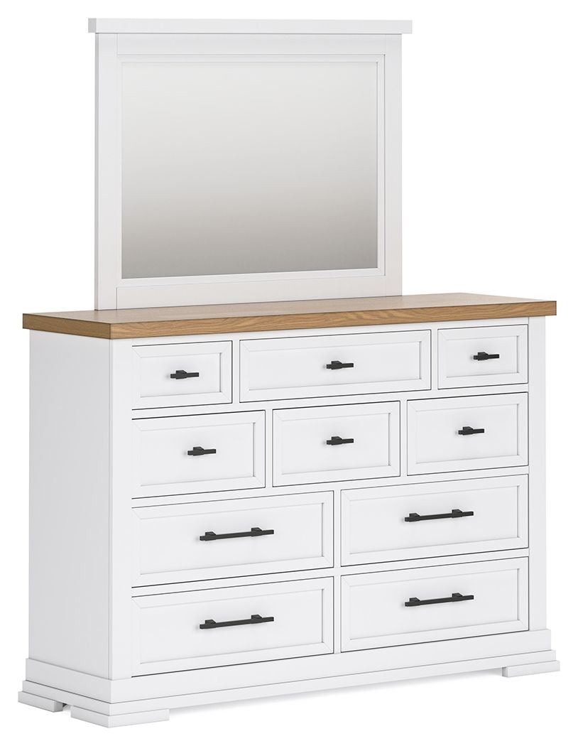 Ashbryn – Dresser And Mirror – White / Natural