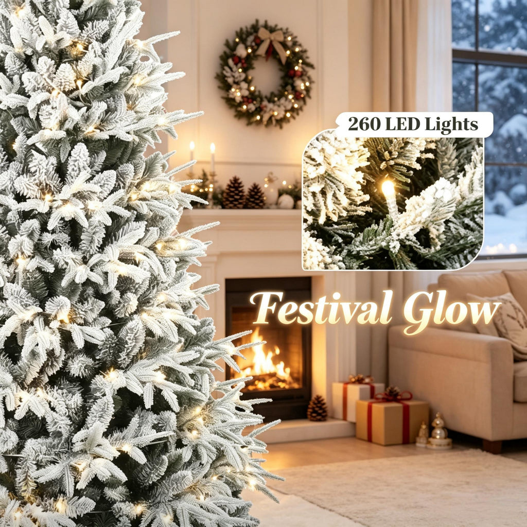 Pre – lit Flocked Christmas Tree