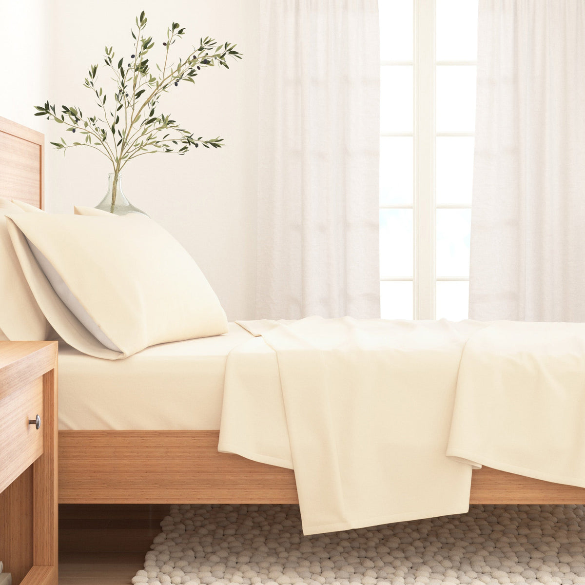 Cotton Solid Flannel Sheet – Nordic Collection