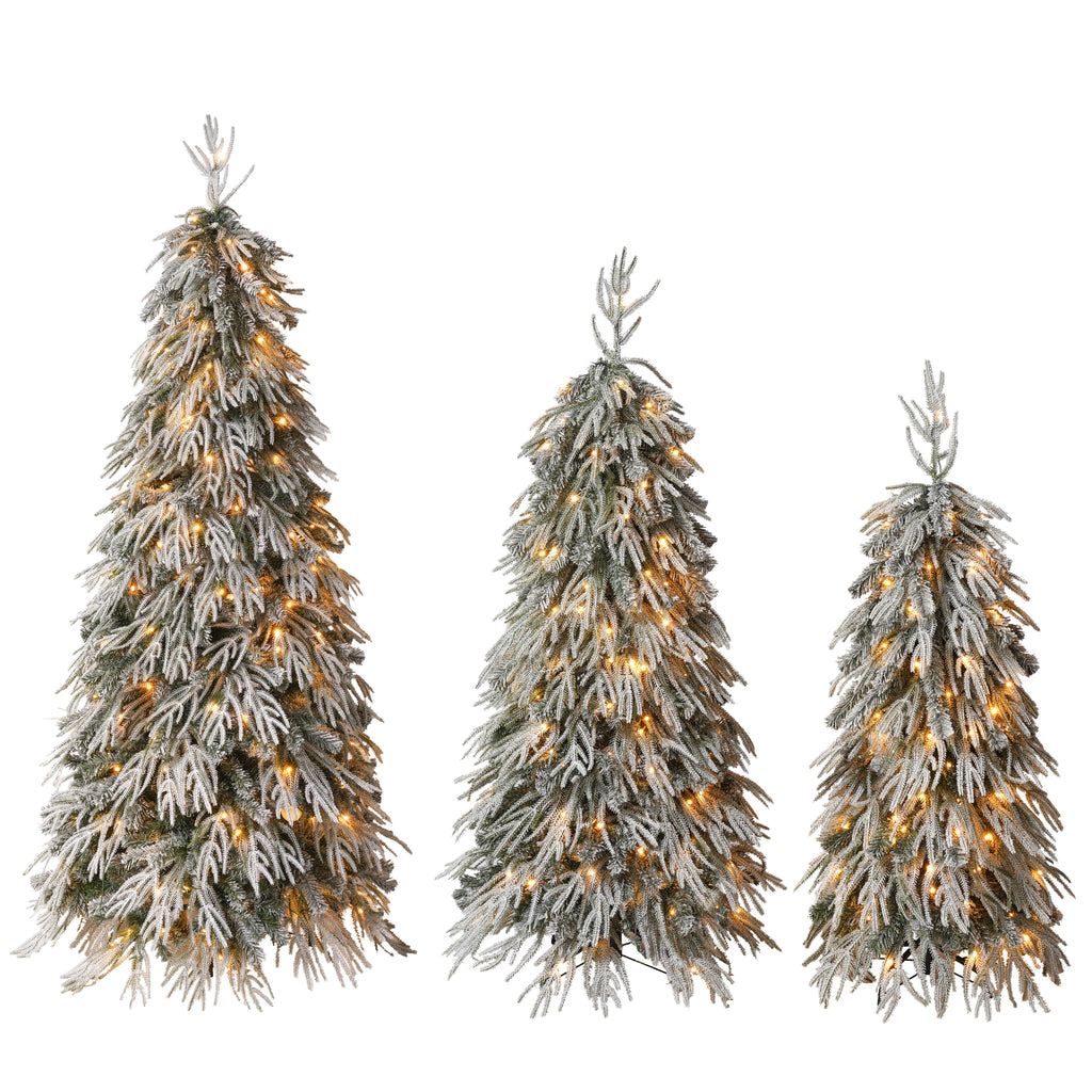 Snowy Cascading Christmas Trees 3 – Piece Set