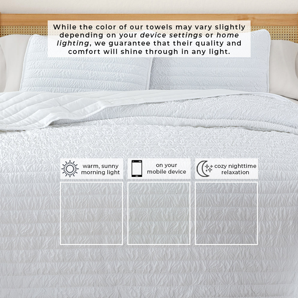 Floral Embossed Quilt Set – Floral Microsculpt Collection