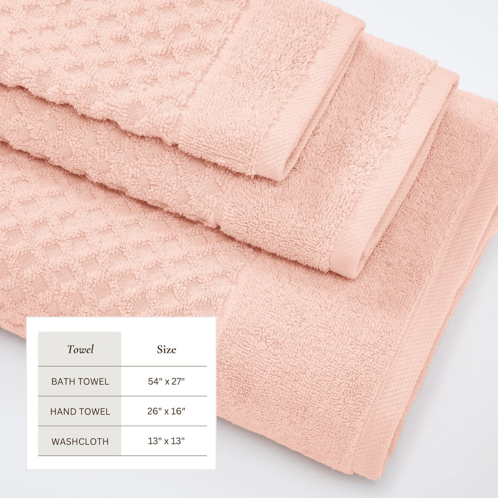 Cotton Diamond Waffle Weave Bath Towel Set – Grayson Collection