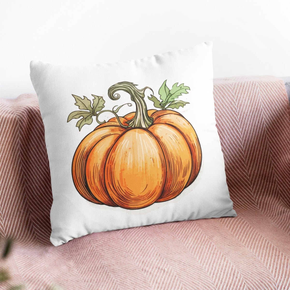 Pumpkin Pattern Throw Pillow Fall Season Home Decor Pillow by