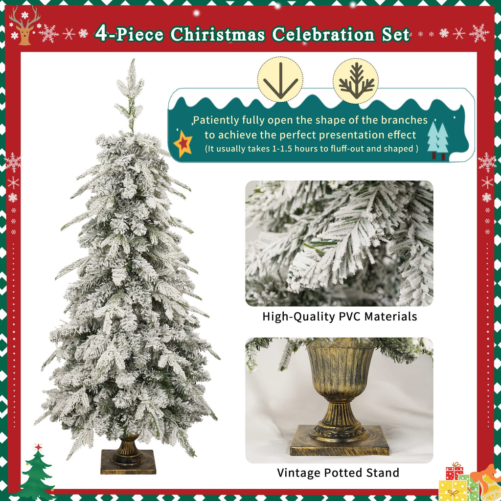 Pre – lit Christmas Artificial Tree 4 – Piece Set