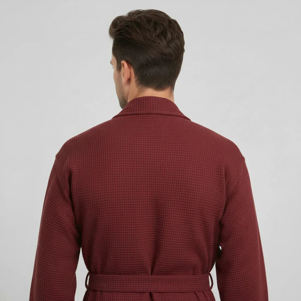 Waffle Spa Bathrobe for Men – Absorbent, Lightweight