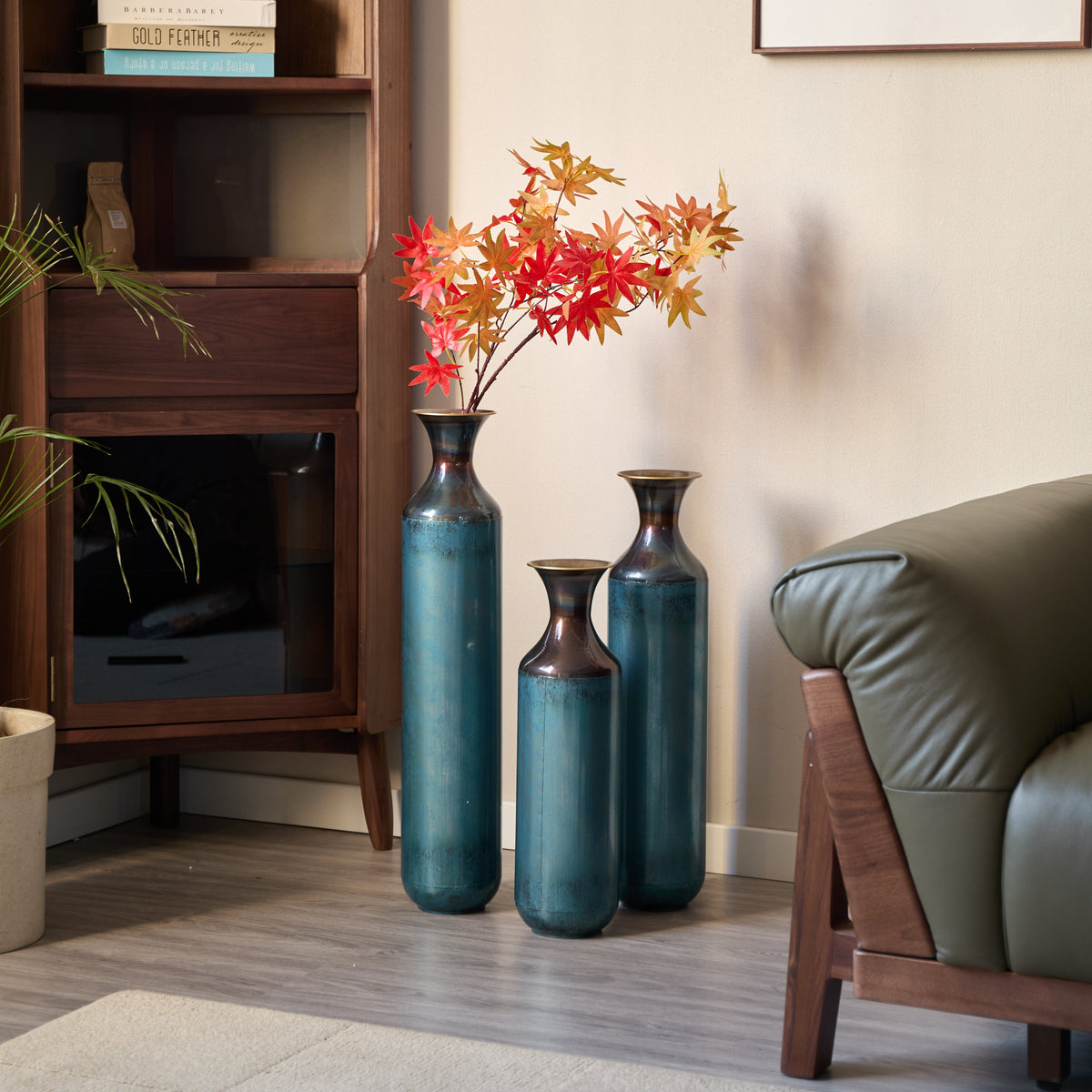 Torch – Fired Metal Vases Set of 3, Tall