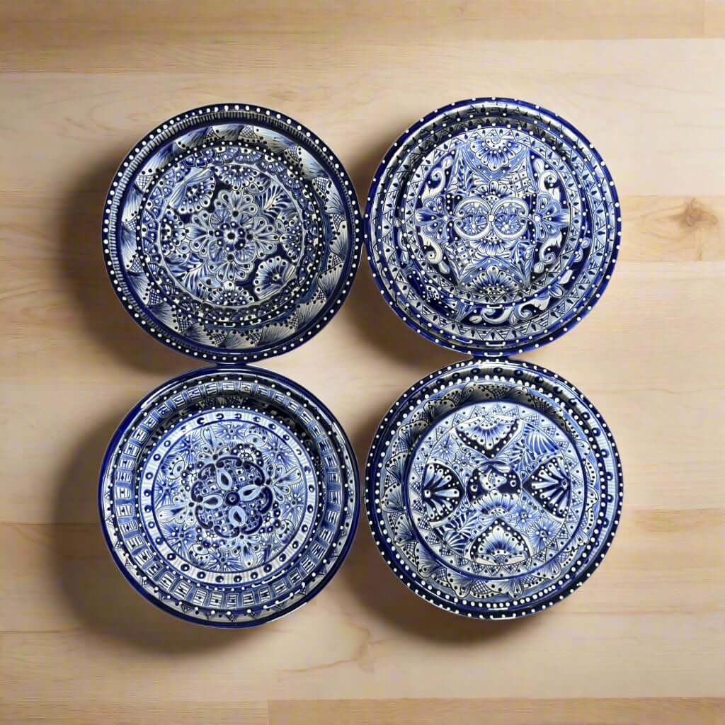 Blue & White Talavera Dinnerware Set | 12 – Piece Set
