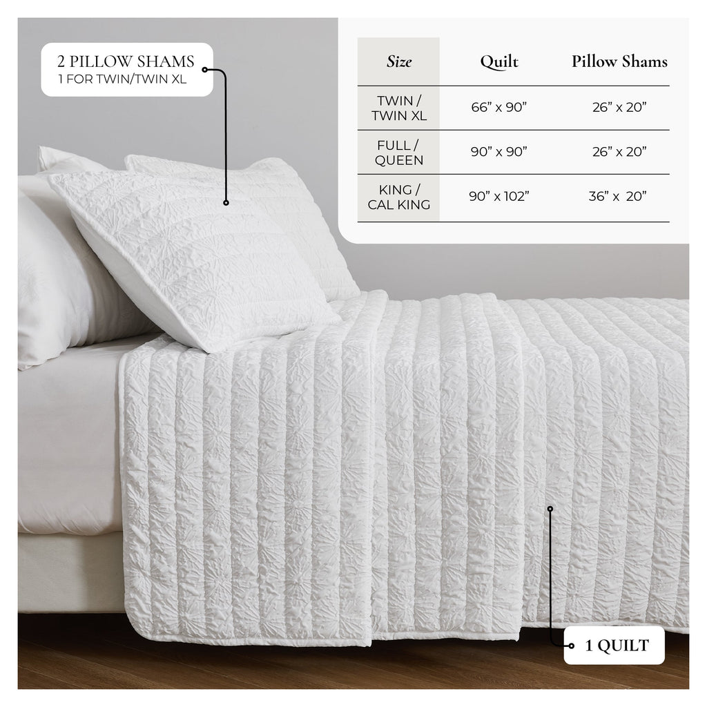 Floral Embossed Quilt Set – Floral Microsculpt Collection