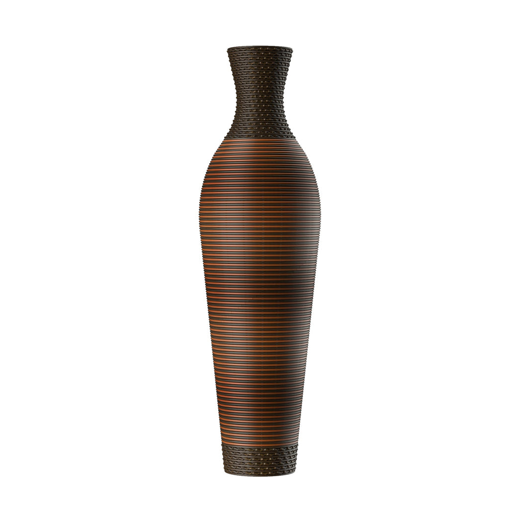 Hand – Woven PVC Rattan Floor Vase, 39 Inch Tall