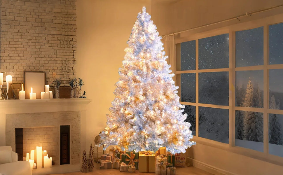 7.4FT Sliver Pre – Lit Artificial Christmas Tree