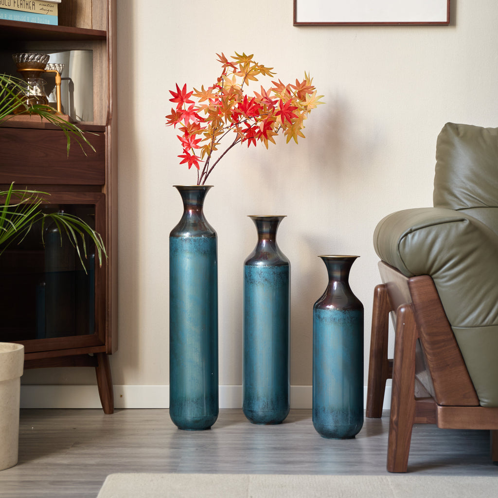 Torch – Fired Metal Vases Set of 3, Tall