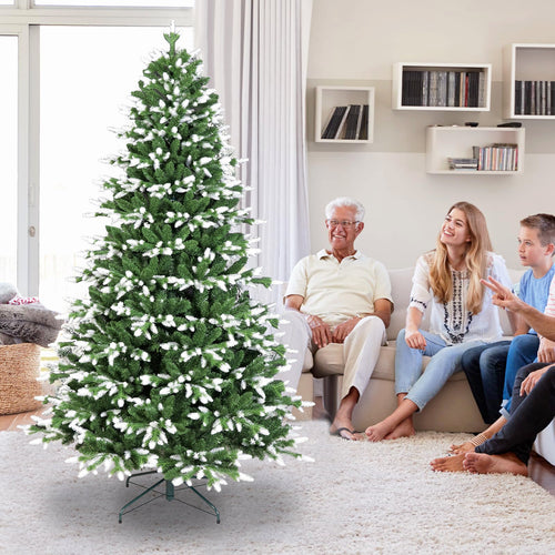 7FT Artificial Christmas Tree – White – Tipped Design
