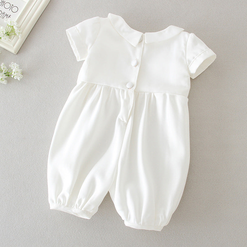Boy's White Full Moon Full Year Wine Suit With Hat Dress Two – piece Set