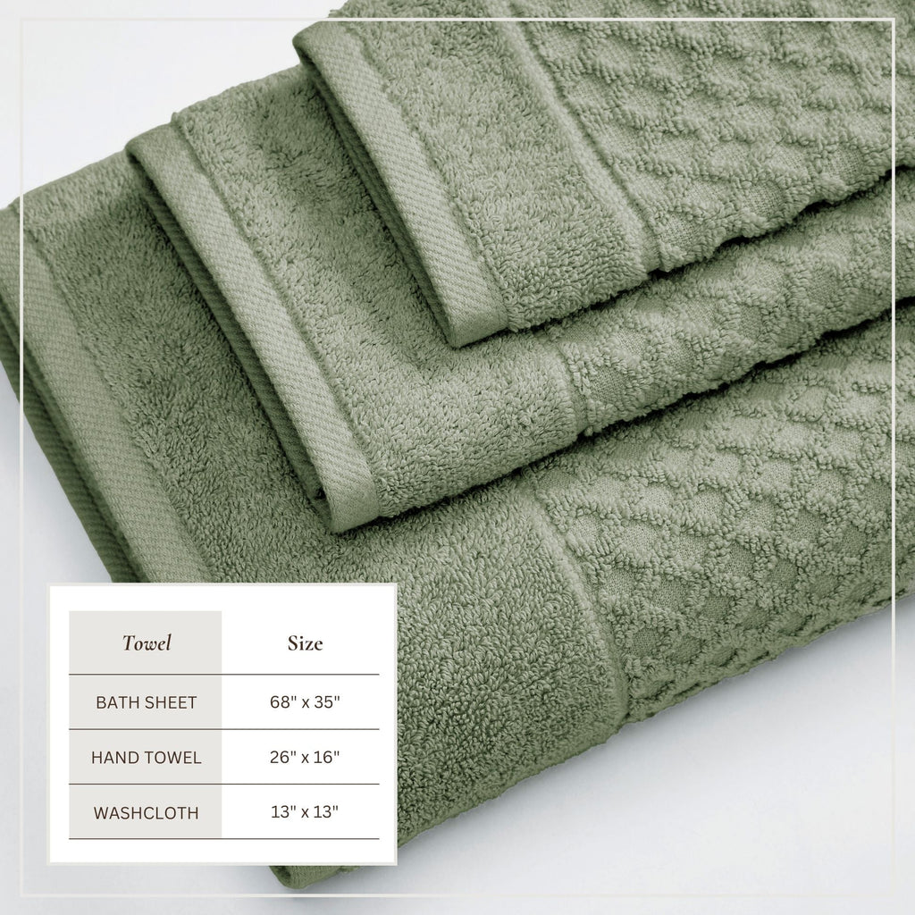Cotton Diamond Waffle Weave Bath Towel Set – Grayson Collection