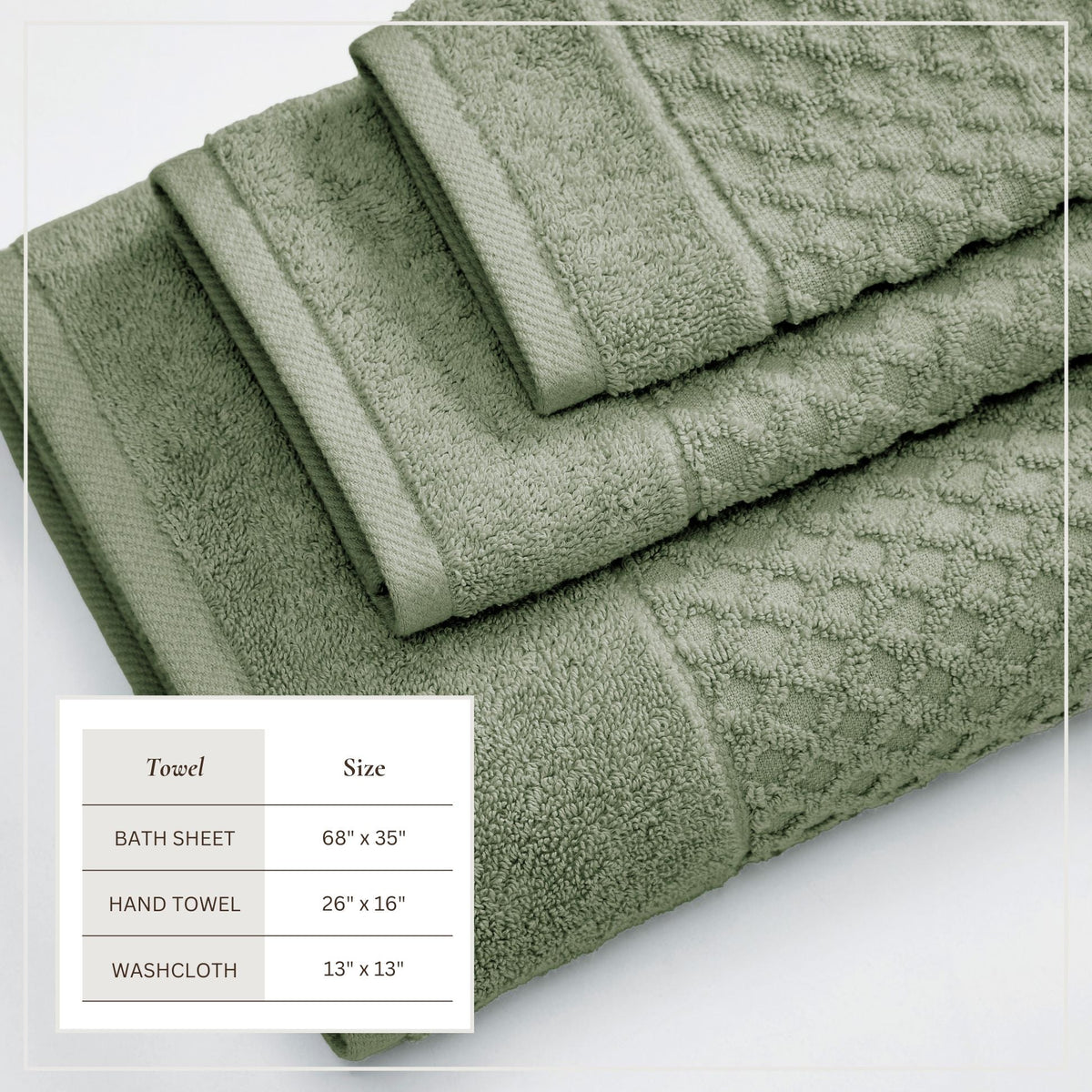 Cotton Diamond Waffle Weave Bath Towel Set – Grayson Collection
