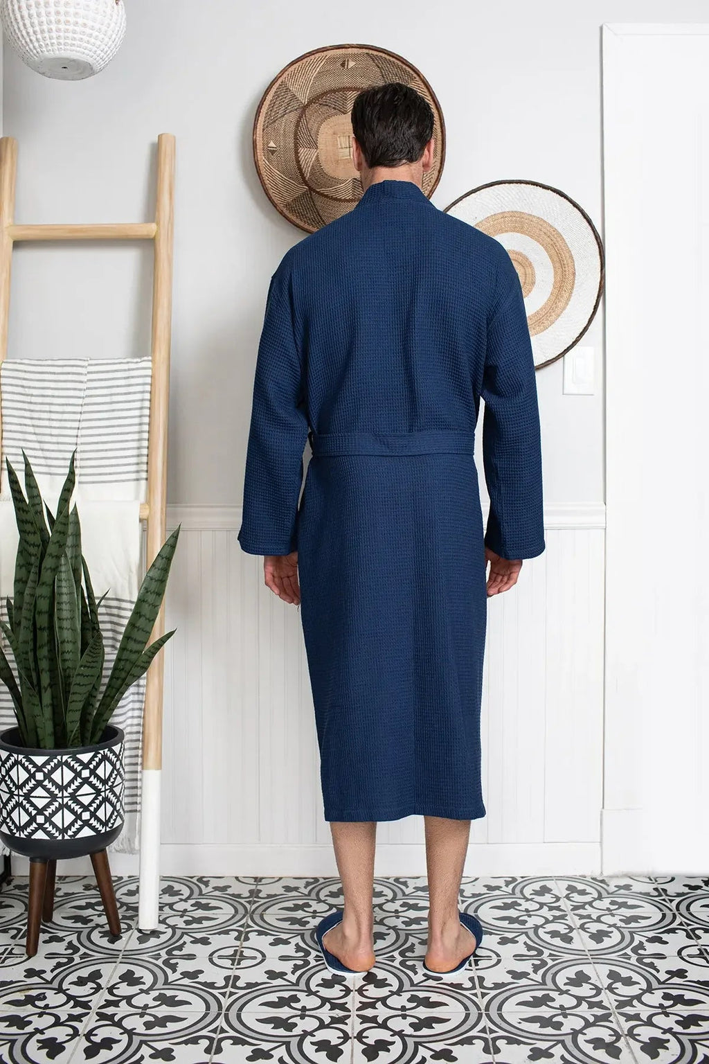 Waffle Spa Bathrobe for Men – Absorbent, Lightweight