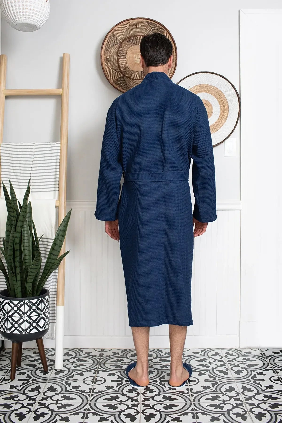 Waffle Spa Bathrobe for Men – Absorbent, Lightweight