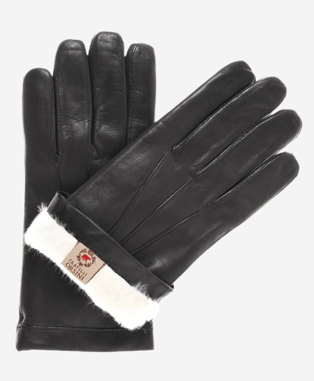 CR3302 (black) – Men’s cadet Italian rabbit fur gloves with shorter fingers