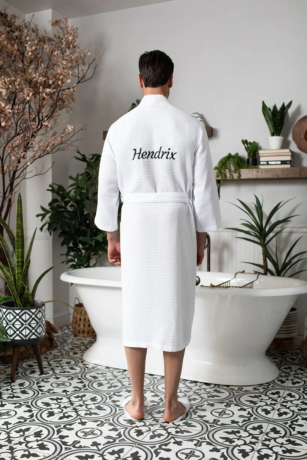 Waffle Spa Bathrobe for Men – Absorbent, Lightweight